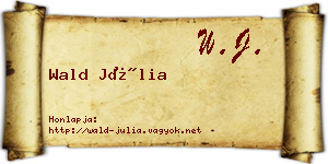 Wald Júlia névjegykártya